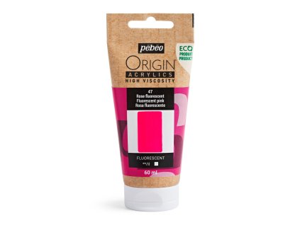 Akrylová barva Pébéo Origin Acrylics - 47 Fluorescent Pink (Objem 60 ml)