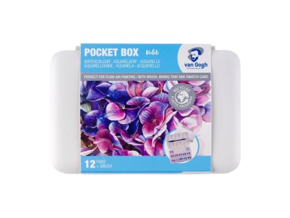 Cestovní sada akvarelových barev Van Gogh 12 půlpánviček, Pinks & Violets