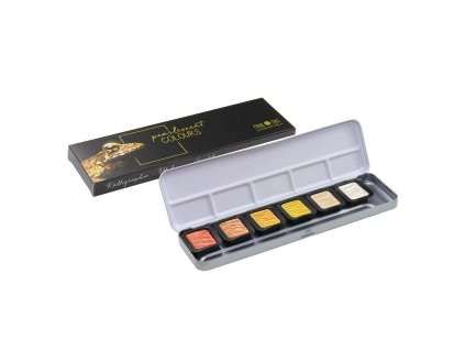 Sada akvarelových barev FINETEC Pearlescent Metals 6 ks