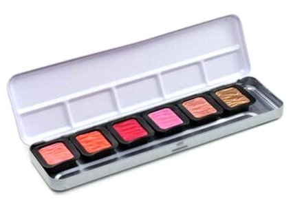 Sada akvarelových barev FINETEC Pearlescent Warm 6 ks