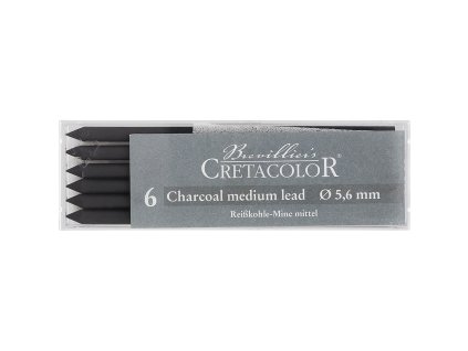 Set černých středně tvrdých uhlů Cretacolor 6 ks