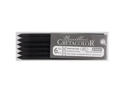 Set černých měkkých uhlů Cretacolor 6 ks