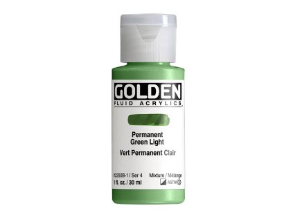 Akrylová barva Golden Fluid - 2250 Permanent Green Light (Objem 30 ml)