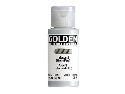 Akrylová barva Golden Fluid - 2457 Iridescent Silver (Objem 30 ml)