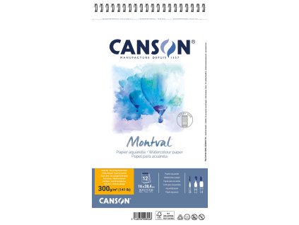 Canson Montval Skicák v kroužkové vazbě 16 x 28,4 cm, CP, 300 g, 12 listů