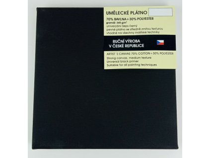 Plátno bavlněné napnuté CZ - 20 × 20 cm černé