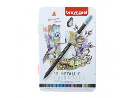 Sada pastelek Bruynzeel Expression 12 ks - Metallic