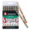 Sakura Pigma Brush Sada 9 ks barevných brush penů 2