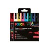 Sada akrylových fixů Posca se štětcovým hrotem PC 5BR 8 ks