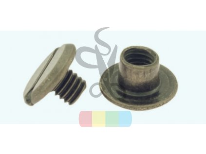 steel screw post antique brass 3677 l