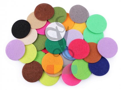 filcové kolečko - průměr 4 cm - mix barev - balení 10 kusů