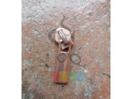 jezdec k metrážovému spirálovému zipu 5 mm - obdélník - růžové zlato