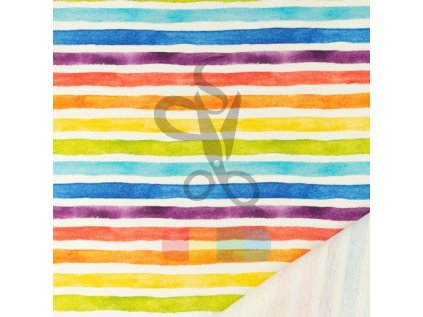 [S1667R 3744] [S1667R] French Terry Digital Printed Rainbow Ice Creams (Rainbow Stripes)