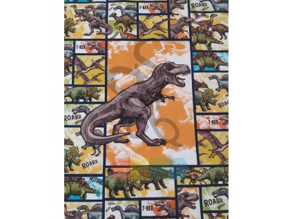 teplákovina - panel - 40 x 53  cm - dinosaurus