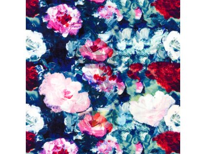 [S1782R 3681] [S1782R] Rayon Poplin Digital Printed Big Flowers (Design A)