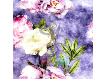 [S1784R 3683] [S1784R] Rayon Poplin Digital Printed Artistic Flowers (Design C)