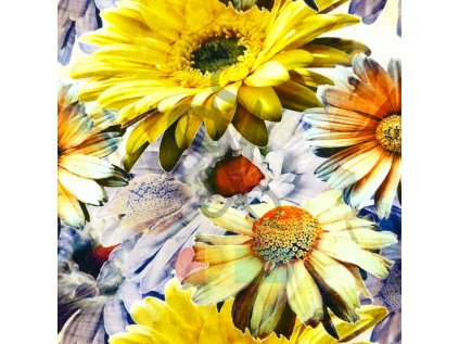 [S1784R 3684] [S1784R] Rayon Poplin Digital Printed Artistic Flowers (Design D)