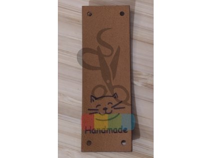 nášivka z ekokůže - kočička+handmade
