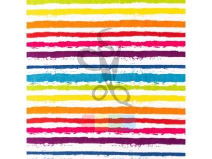 [S1398R 187015] [S1398R] Poplin Printed Small Stripes Snoozy Fabrics (Multi)