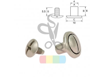 decorative chicago screw 6 mm 100 pcs nickel 5360 l