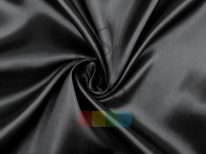 satén 100 % polyester - černý
