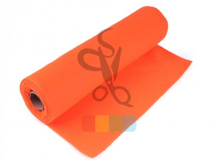 filc 1mm, šíře 40 cm - oranžová reflexní - kus 80 cm