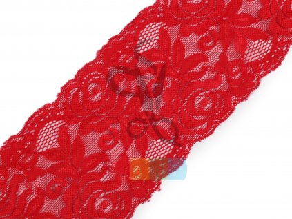 elastická krajka/vsadka 8-10 cm -  červená