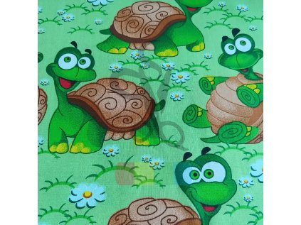 bavlněná látka - želvy - kus 85 cm