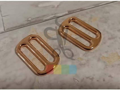růžové zlato - zkracovač kovový pro popruhy 30 mm
