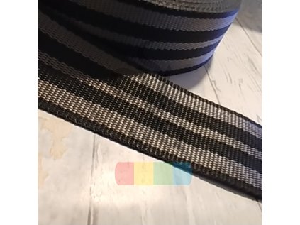 polypropylenový popruh barevný šedá-šedá - 50 mm