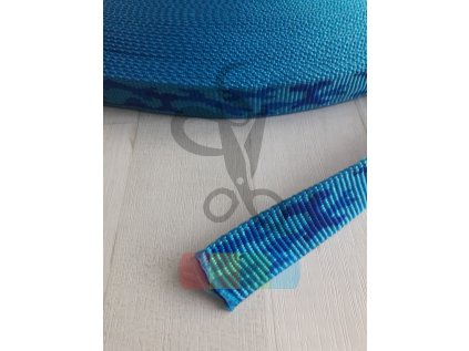 polypropylenový popruh maskáčový - 20 mm - modrý