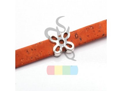 korkový pásek 10 mm - barva oranžová tmavší