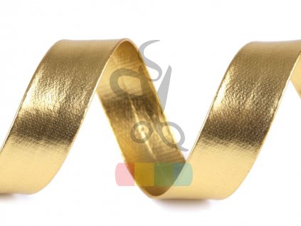 šikmý proužek koženkový šíře 20 mm - zlatý