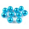 skleněná vosková perla - 8 mm - tyrkysová ( balení 5 ks)