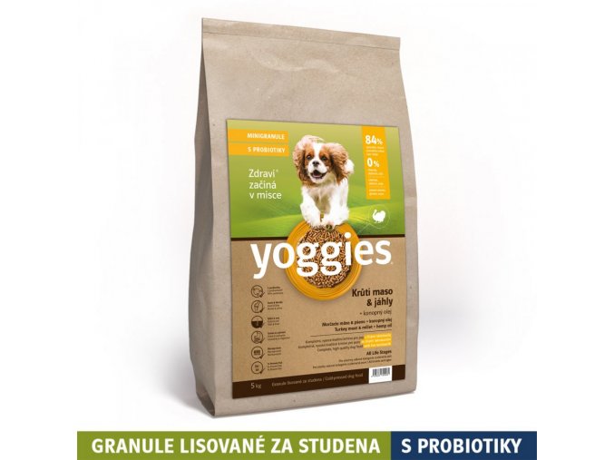 5 kg minigranule monoproteinove yoggies s krutim masem a jahly lisovane za studena s probiotiky