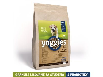 4kg hypoalergenni granule yoggies s kozim masem a br vlockami lisovane za studena s probiotiky