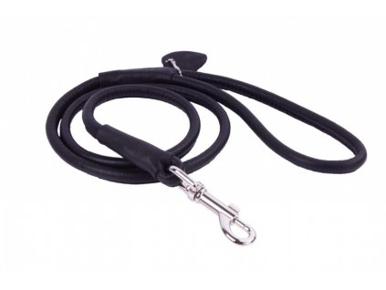 Okrúhle kožené vodítko Soft čierne 183cm
