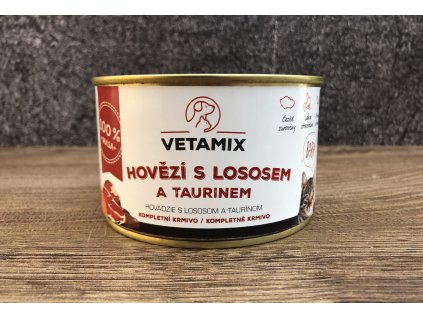 Hovädzie s lososom a taurínom 400 g