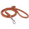 Okrúhle kožené vodítko Soft hnedé 183cm
