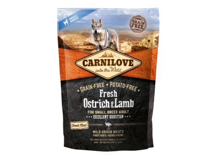 Carnilove Granule Pštrosí a jehněčí maso pro malé psy 1,5 kg