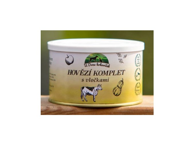hovězí komplet s vločkami konzerva
