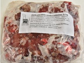 králík celý mletý s druby a zel 0,5kg