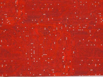 Silver Circuit Traces Red