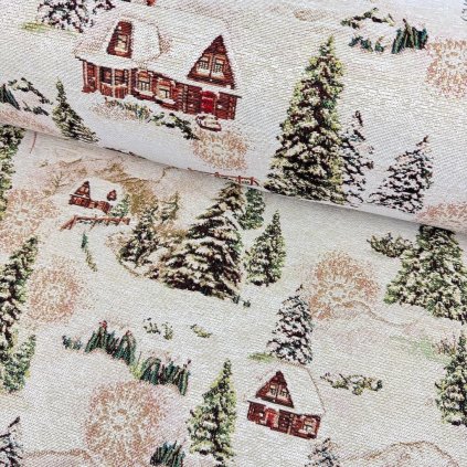 Gobelin Weihnachten Natur - Lurex Landschaft