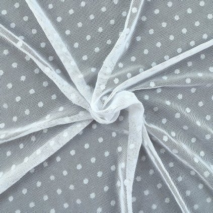 167681 tull elastisch 4 way gepunktet wei