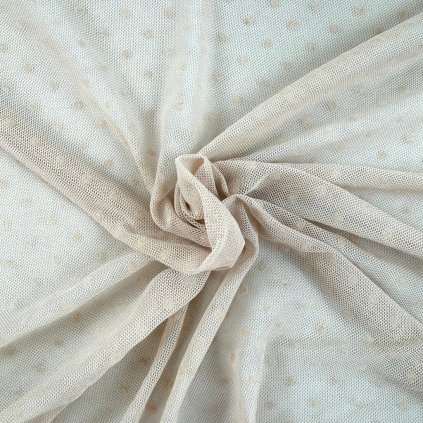 168791 4 tyl elasticky 4 way s bodkou hneda mandlova