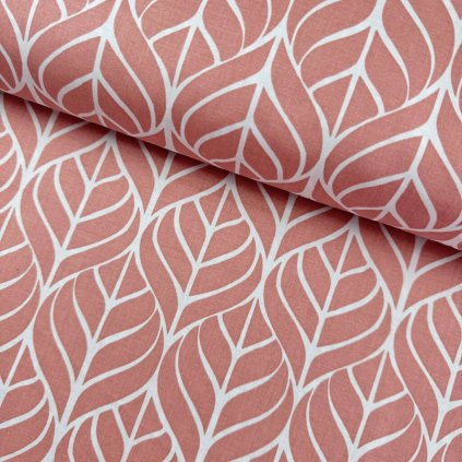 169025 3 bavlna vzorovana listy na losovom