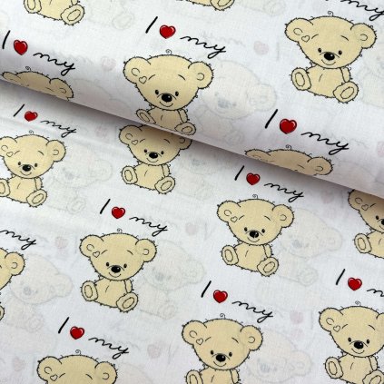 167885 baumwolle gemustert teddybaren auf wei