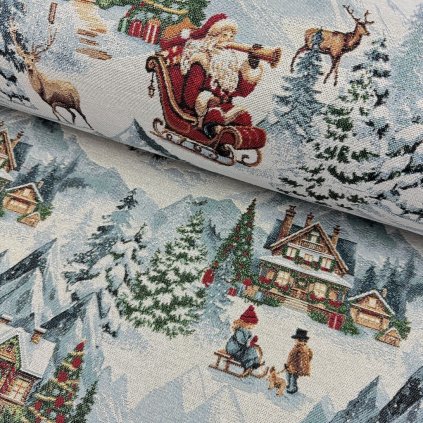 168322 1 gobelin weihnachten lurex weihnachtslandschaft