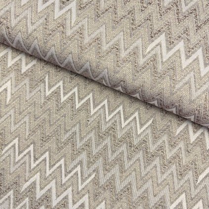 168373 3 dekostoff weihnachten lurex goldener zickzack auf beige